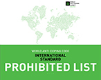 Prohibited List WADA - January 2017